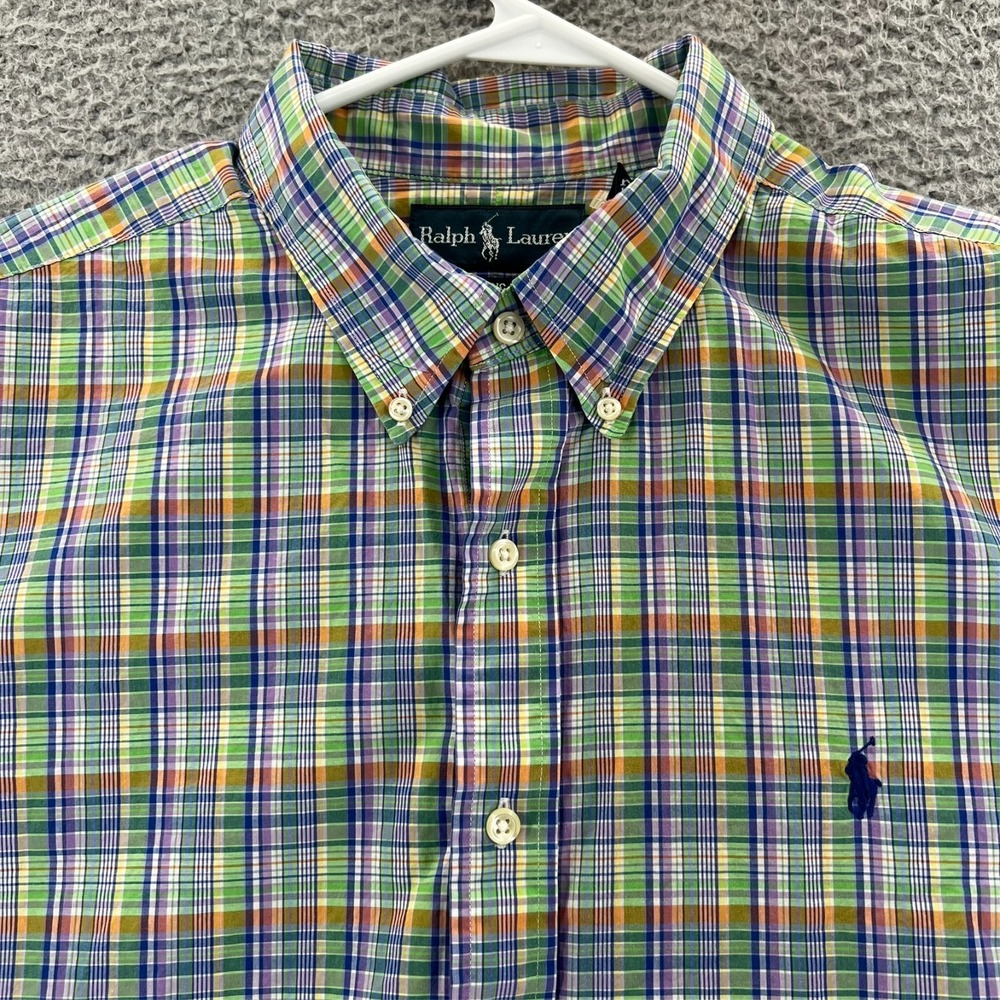 Ralph Lauren Plaid Button Down Shirt Mens 2XL Multicolor Long Sleeve Classic Fit